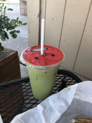 Iced matcha tea latte ( its very sweet....not a fan)