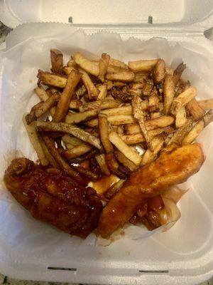 Hickory Smoked 2 Piece Boneless Chicken Strips, Fresh Cut Fries