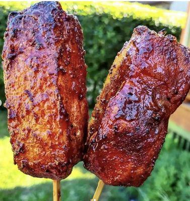 Popsicles. Pork belly on a stick.