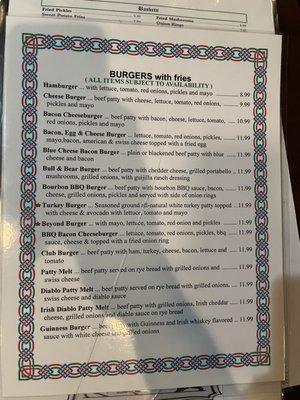 Burger menu