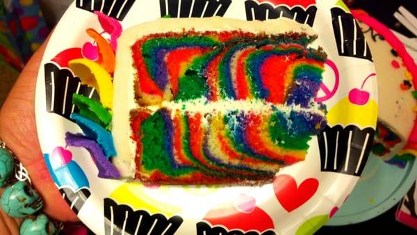 Rainbow marble cake!!