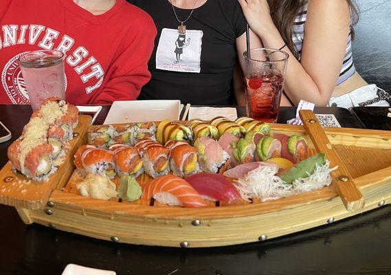 If you order enough sushi it'll come out on a fun wooden boat!