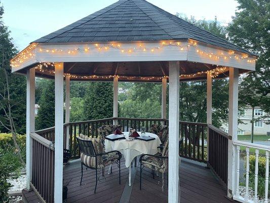 Outdoor gazebo seating