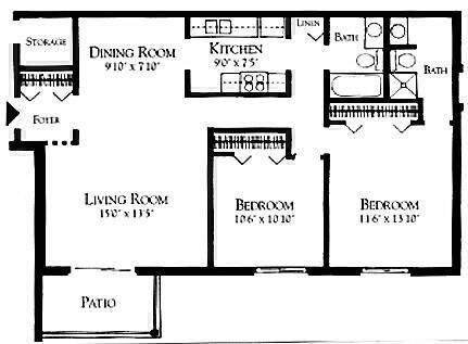 Two Bedroom/ Two Bath