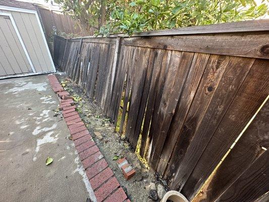 Original damaged fence