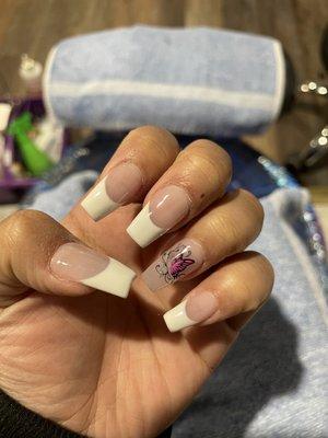 French full set with nail art .