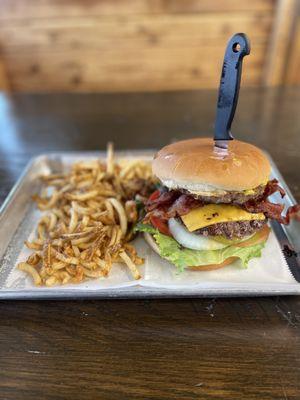 Double Smack with Bacon and Curly Fries