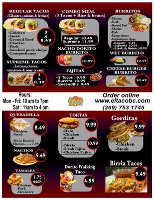 Menu updated