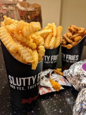 Slutty Fries. French fries with their signature slut dust. Lol. Each came with a burger order. Regularly $3 apiece.