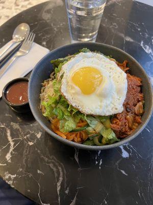 Vegetable Bibimbap with kimchi