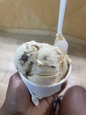 Butter pecan, I forgot the other flavor but it had caramel in it.  Ice Cream in a Cup