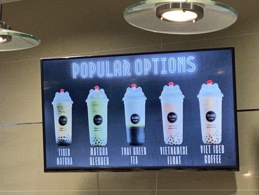 Popular Menu Options