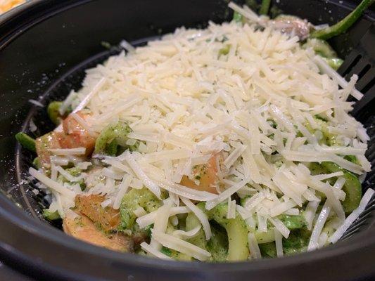 Pesto cavatappi with zucchini noodles