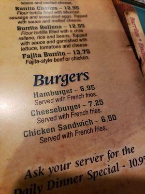 6.95 for  burger in Prineville? This is the town of the $10 burger!!