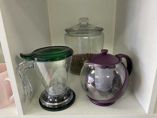 We have cute tea pots to brew your tea in