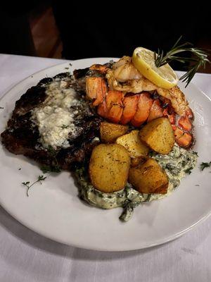 Asher blue ribeye w/ lobster