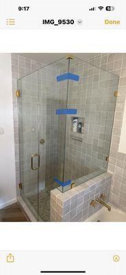 Here are some examples of custom shower doors. Swipe to view more