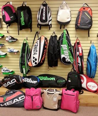 It's difficult to walk on the court without a tennis bag full of stuff.  We have many to choose from.