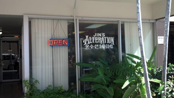 Jin's Alterations..........right across the street from the Don Quijote warehouse area.