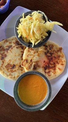 Pork and cheese pupusas