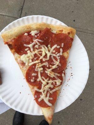 Pizza with pepperoni $2 after tax.