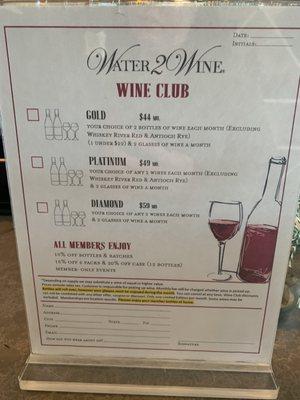 Wine Club info