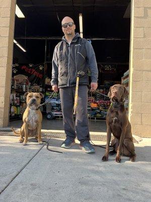 Grabbing snacks on their morning walk!