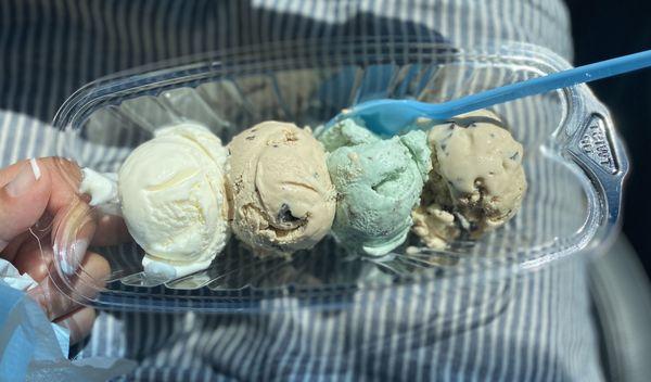 Vanilla, Buckeye Fever, Mint Cookies & Cream, Mocha Chip