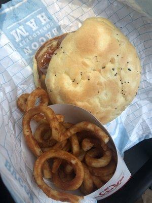 Roast beef n cheddar and curly fries