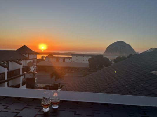 Sunset on rooftop terrace