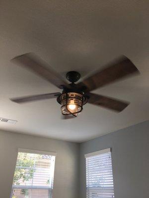 Ceiling fan in the master bedroom