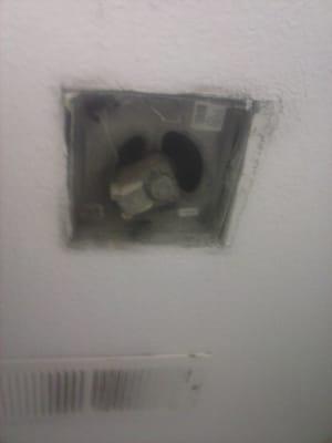 Exhaust fan blew dust and dirt when light was flipped on