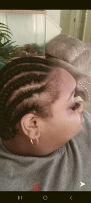 Wash, blow dry,and ten cornrows $65