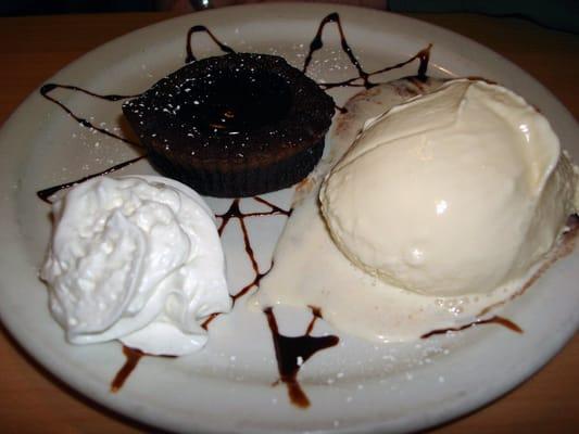 Chocalate Lava Cake and some tasty vanilla ice cream