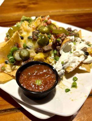 Steak nachos but where's the steak?!?! Smaller portions compared to the last time I was here a couple months ago.