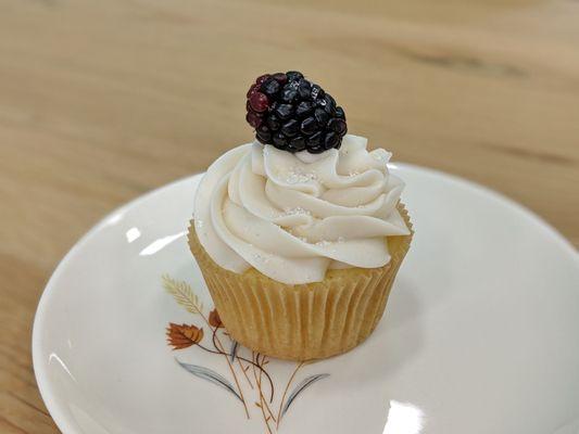 Blackberry lemon cupcake was second favorite. Like most of the things tried, great flavor and texture, but too sweet. Cut sugar in half.