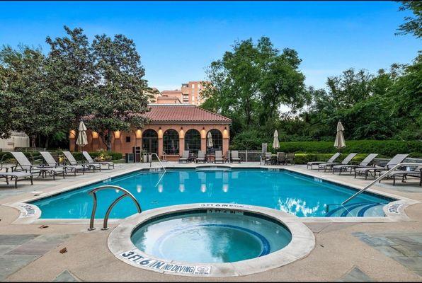 Plaza at Turtle Creek Pool Area with The Conservatory in the background.