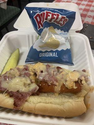 Jumbo Reuben Hotdog