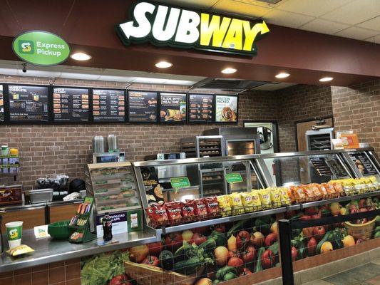 There's a Subway in this gas station, and a Little Caesars