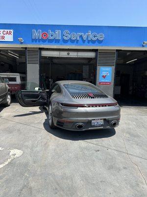 Porsche 911 Carrera S in for a smog check