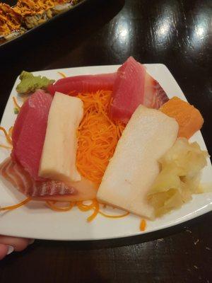 Sashimi sampler,  minus one piece of salmon I ate