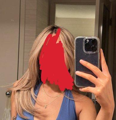 Full head blonde highlights