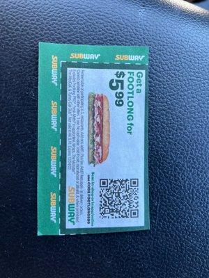 Subway Coupon