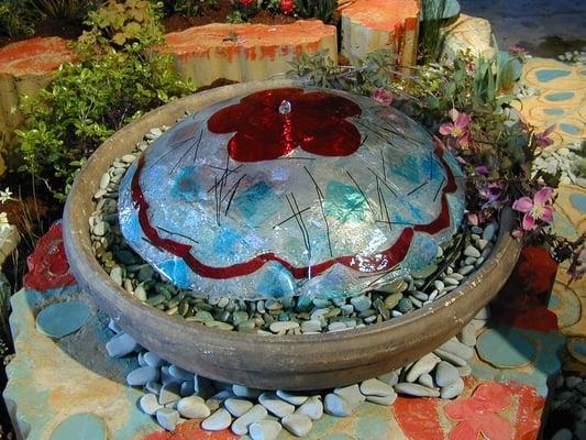 Custom Designed Fused Glass Fountain.