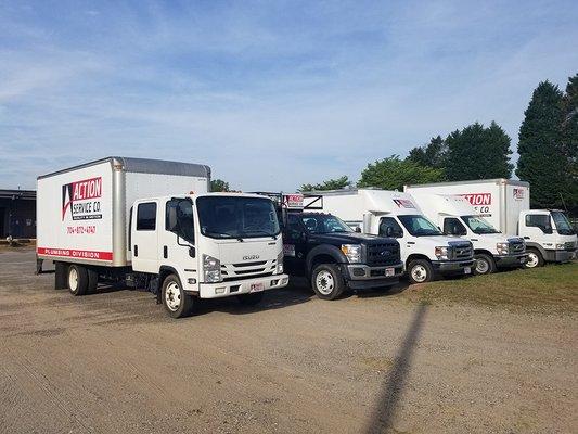 Our fleet of company vehicles, ready to go!