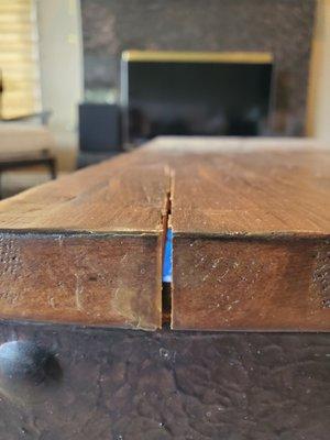 cracked coffee table