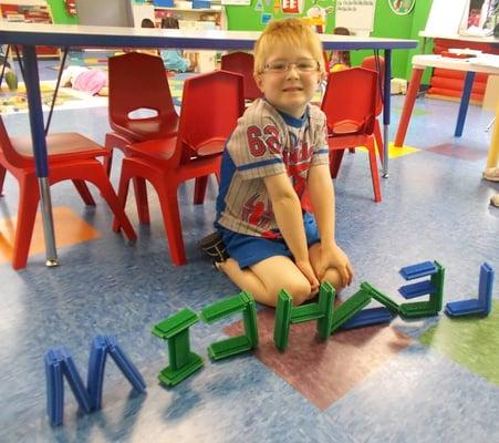 At Creative Kids we work on letters and literacy during all aspects of play