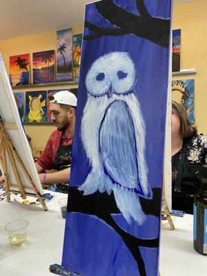 Snow owl in progress