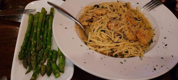 Shrimp scampi and brussels