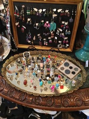 Very unique and different earrings and rings found in the boutique!